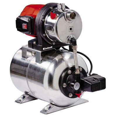 Насосная станция Einhell GC-WW 1250 NN, 1200 Вт, 5000л/ч, бак 20 л, выс. 50 м, глуб. 8 м, нержавеющая сталь, 14.7кг