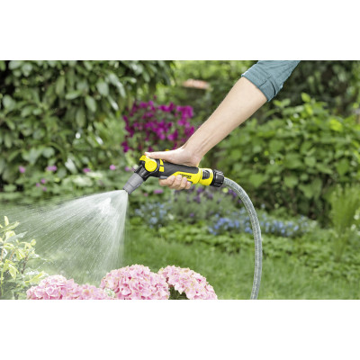Зрошувач ручний Karcher "Plus", пістолетний, поворотне руків'я, регулювання напору води, регулювання форми струменя води