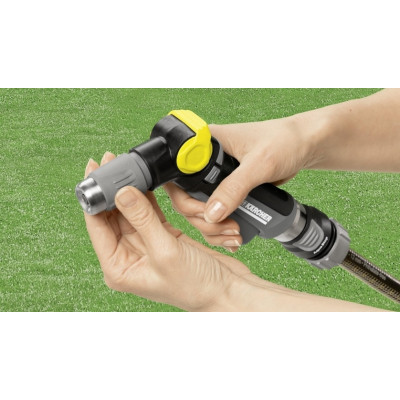 Зрошувач ручний Karcher "Premium", пістолетний, металевий, регулювання напору води, регулювання форми струменя води