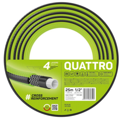 Шланг садовий Cellfast QUATTRO 1/2' 25м 4 шари до 20бар -10…+50°C
