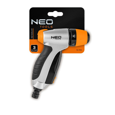 Зрошувач ручний Neo Tools, пістолетний, 3 функції, блокування