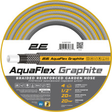 Шланг садовий 2Е AquaFlex Graphite 1/2&quot; 20м 4 шари 20бар -10+50°C