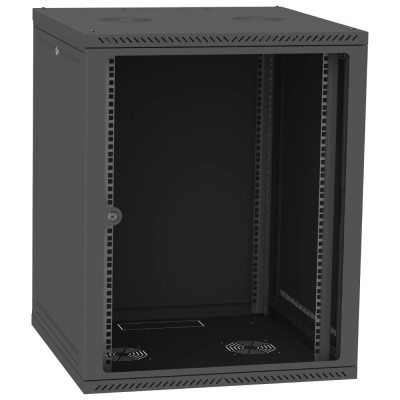 IPCOM 15U 600x600 Шкаф телекоммуникационный двери стекло (черный)