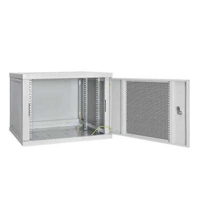 IPCOM 12U 600x600 Шафа телекомунікаційна двері перфорація (сіра)