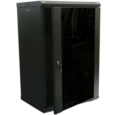 Hypernet WMNC-15U-FLAT- BLACK15U 600x450 Шкаф коммутационный настенный разборной