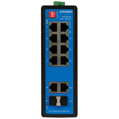 Ewind EW-PIS1712-8FE 8-портовый промышленный 10/100M PoE