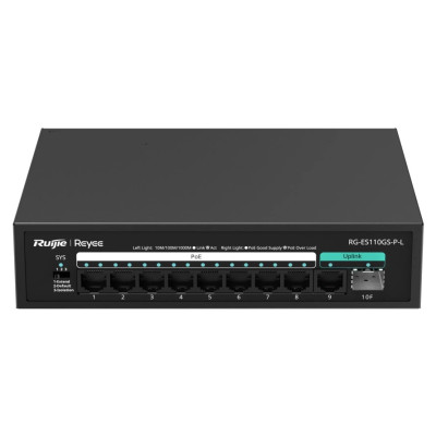 Ruijie Reyee RG-ES110GS-PL 10-портовий гігабітний некерований PoE