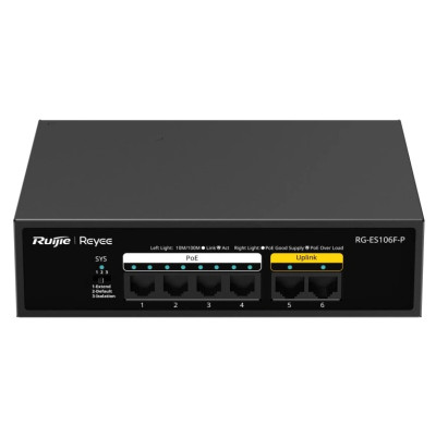 Ruijie Reyee RG-ES106F-P 6-портовий 10/100Мб некерований PoE