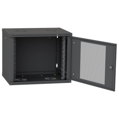 IPCOM 12U 600x450 Шафа телекомунікаційна двері перф (чорна)