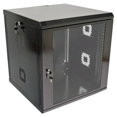 19"12U, 600х600х640 мм Шафа акрилове скло чорна