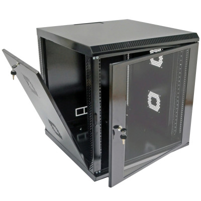 19"12U, 600х600х640 мм Шафа акрилове скло чорна