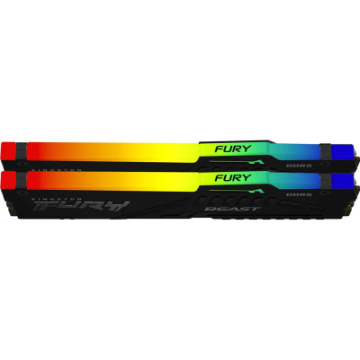Модуль пам'яті для комп'ютера DDR5 64GB (2x32GB) 6000 MHz Beast RGB Kingston Fury (ex. HyperX) (KF560C30BBAK2-64)