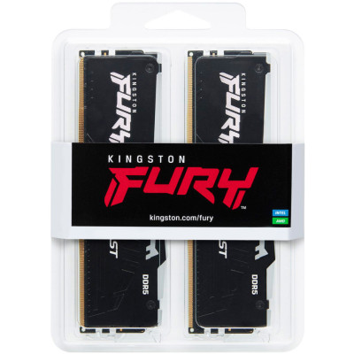 Модуль пам'яті для комп'ютера DDR5 64GB (2x32GB) 6000 MHz Beast RGB Kingston Fury (ex. HyperX) (KF560C30BBAK2-64)