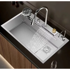 Кухонна мийка з нержавіючої сталі Kroner Platinum Handmade SP7545HB Brushed Silver