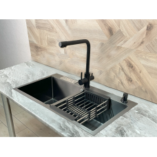 Ручна кухонна мийка Handmade SP8045 Nano Black