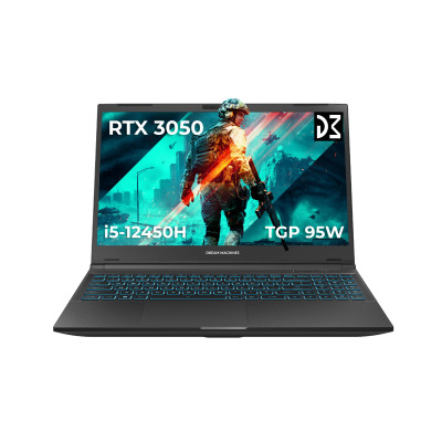 Ноутбук Dream Machines RG3050-15 15.6FHD IPS, Intel i5-12450H, 16GB, F1TB, NVD3050-4, DOS, чорний